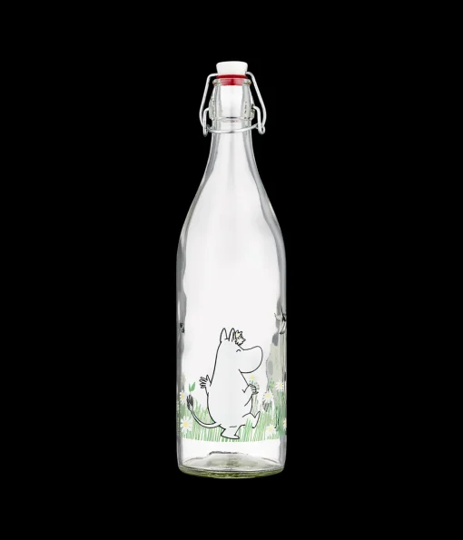 Muumi lasipullo Niitty 1L