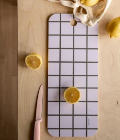 Ruudut & Raidat Chop & Serve -leikkuu-/tarjoilulauta vihreä/beige 18x44cm
